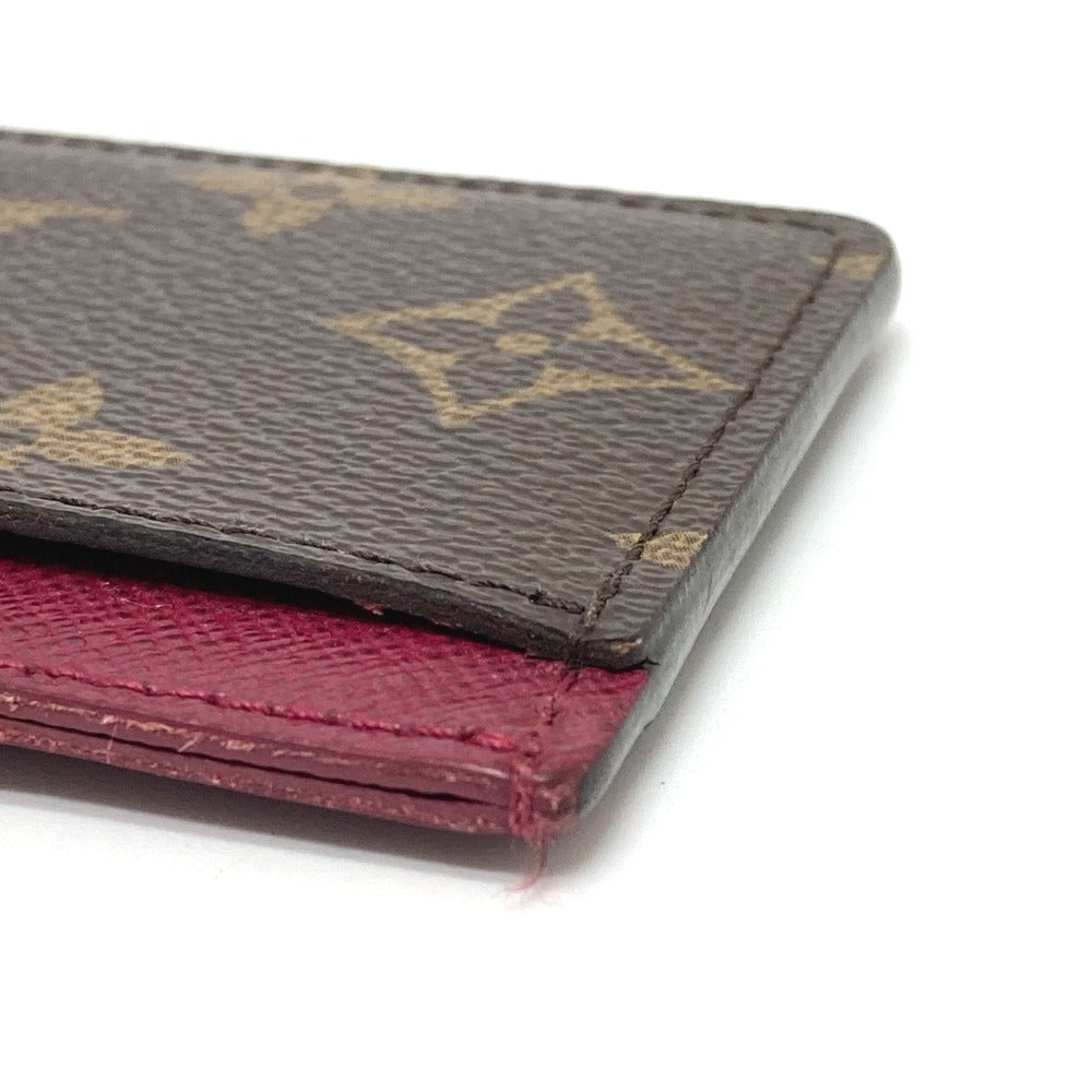 LOUIS VUITTON Card Case M60703 Monogram canvas Brown Monogram Porte Cartes Simple Women Used Authentic