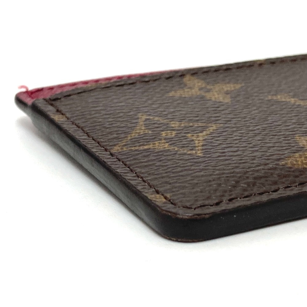 LOUIS VUITTON Card Case M60703 Monogram canvas Brown Monogram Porte Cartes Simple Women Used Authentic