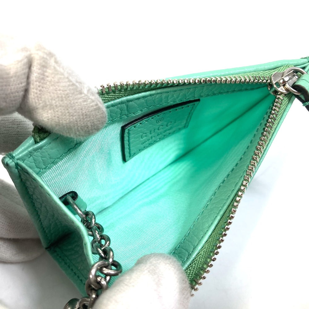 GUCCI Coin case 701070 leather Green type GG Marmont
