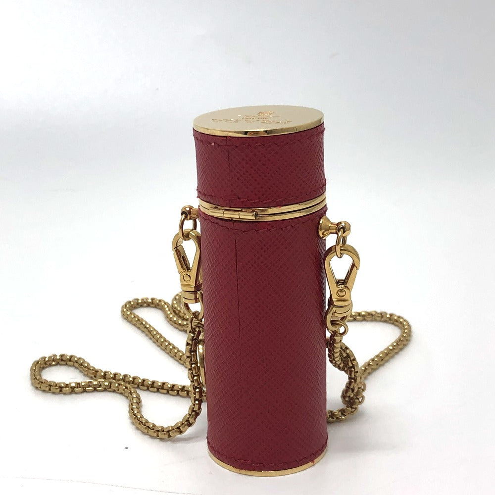 PRADA Accessory case saffiano leather Red Lip case