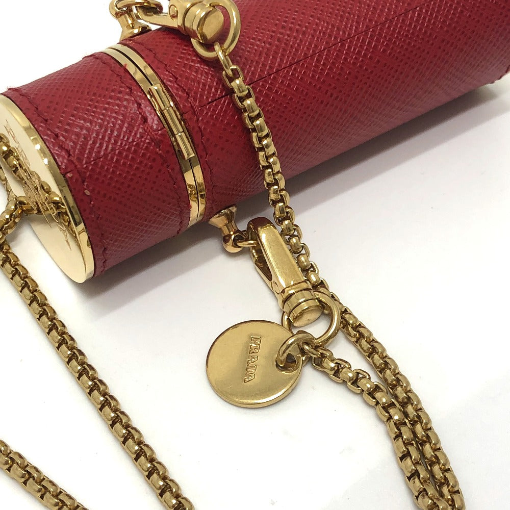PRADA Accessory case saffiano leather Red Lip case