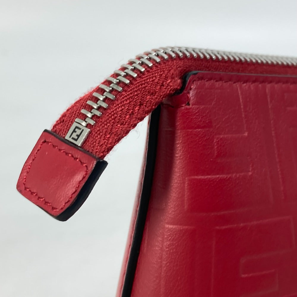 FENDI Clutch bag 7N0106 leather Red Zucca