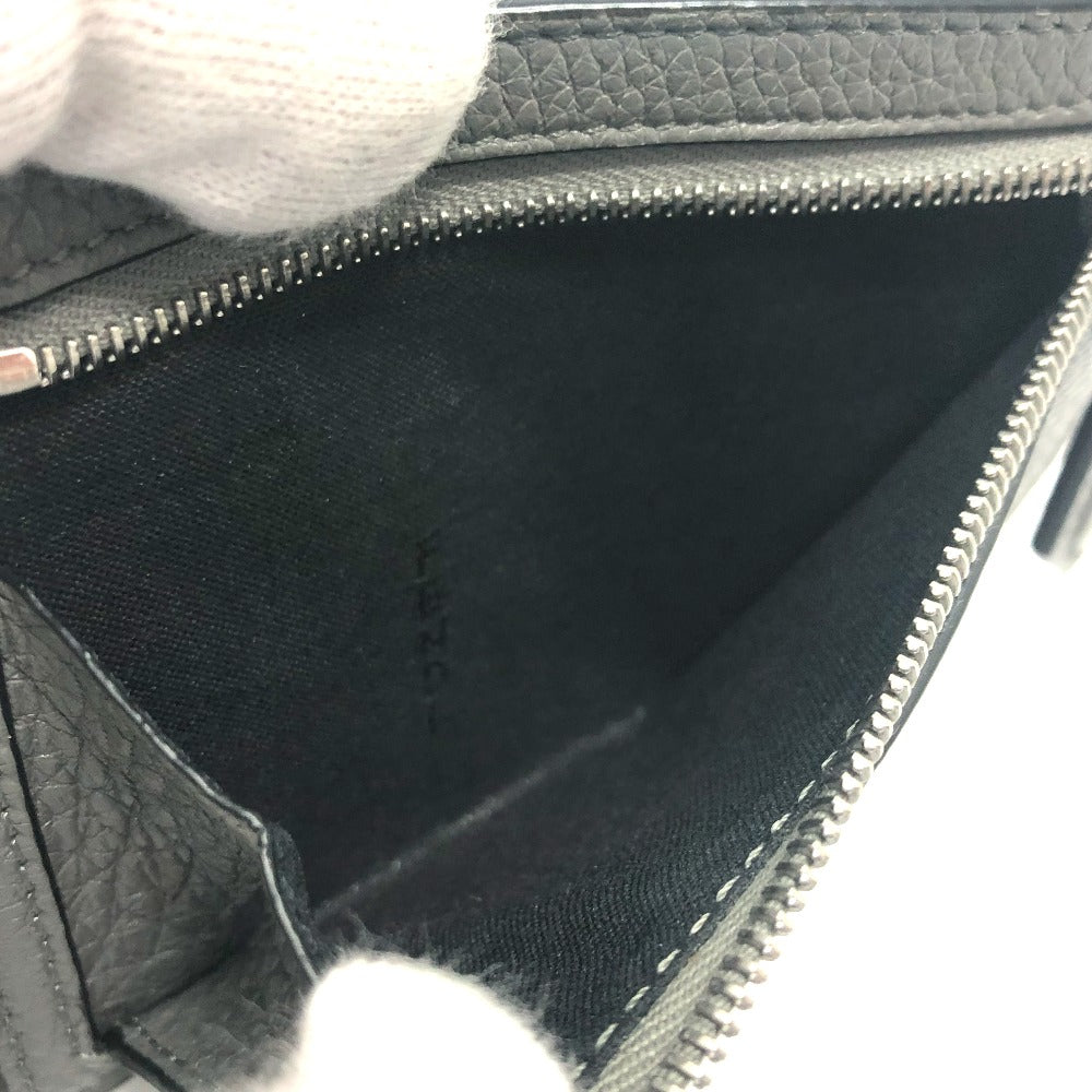FENDI Card Case 7M0310 leather gray FF Baguette mens Used Authentic
