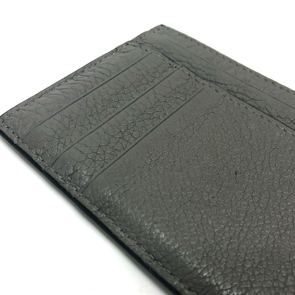 FENDI Card Case 7M0310 leather gray FF Baguette mens Used Authentic