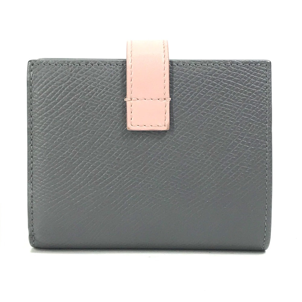 CELINE Trifold wallet 10H263BRU.10GV leather Gray x pink By color Small strap wallet Women Used Authentic