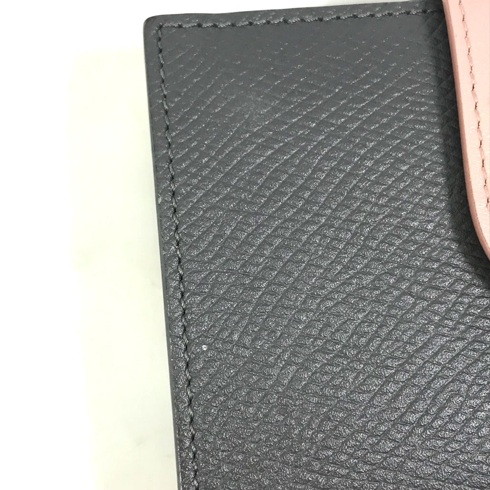 CELINE Trifold wallet 10H263BRU.10GV leather Gray x pink By color Small strap wallet Women Used Authentic
