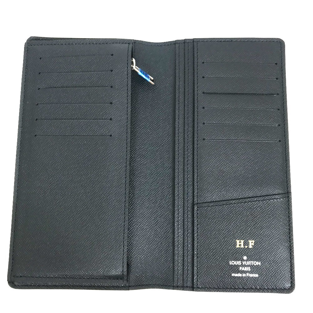 LOUIS VUITTON Long Wallet Purse M30502 Taiga Leather Dark Navy type Taiga Portefeuille Braza