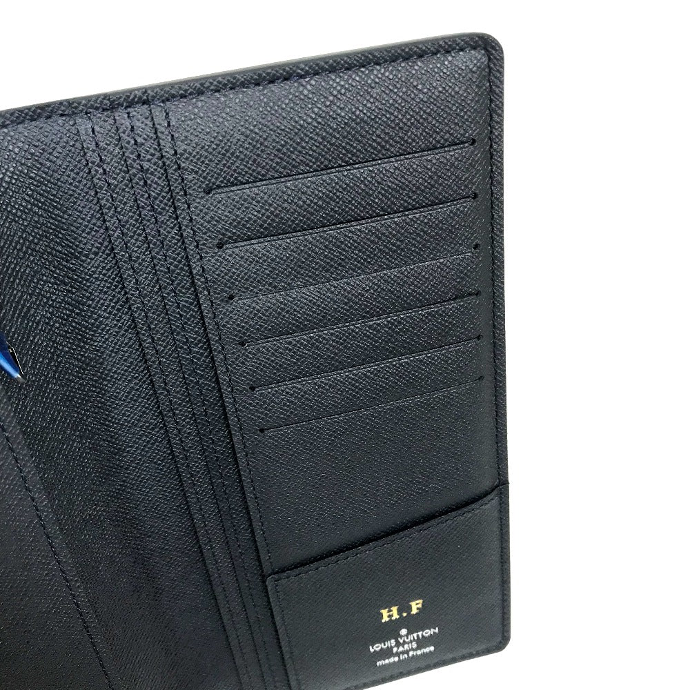 LOUIS VUITTON Long Wallet Purse M30502 Taiga Leather Dark Navy type Taiga Portefeuille Braza