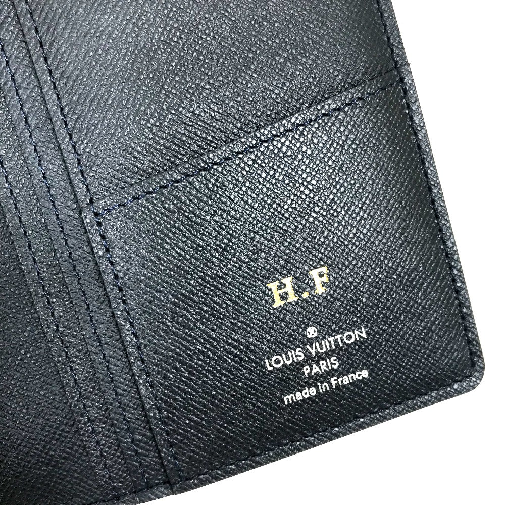 LOUIS VUITTON Long Wallet Purse M30502 Taiga Leather Dark Navy type Taiga Portefeuille Braza