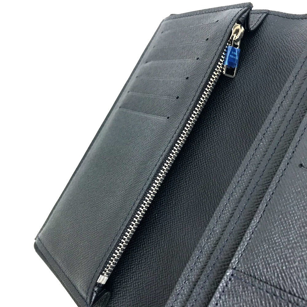 LOUIS VUITTON Long Wallet Purse M30502 Taiga Leather Dark Navy type Taiga Portefeuille Braza