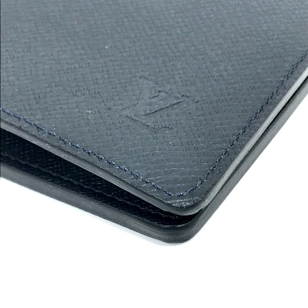 LOUIS VUITTON Long Wallet Purse M30502 Taiga Leather Dark Navy type Taiga Portefeuille Braza