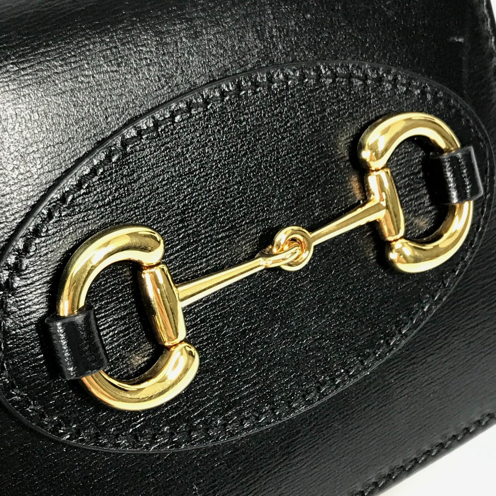 GUCCI Folded wallet 621891 leather black Horsebit