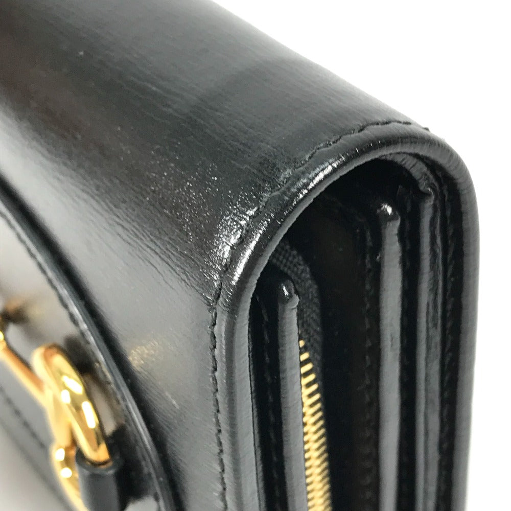 GUCCI Folded wallet 621891 leather black Horsebit