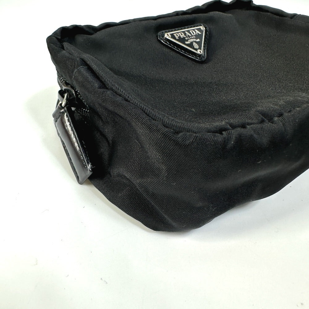 PRADA Pouch NM340X Nylon black Triangle logo plate
