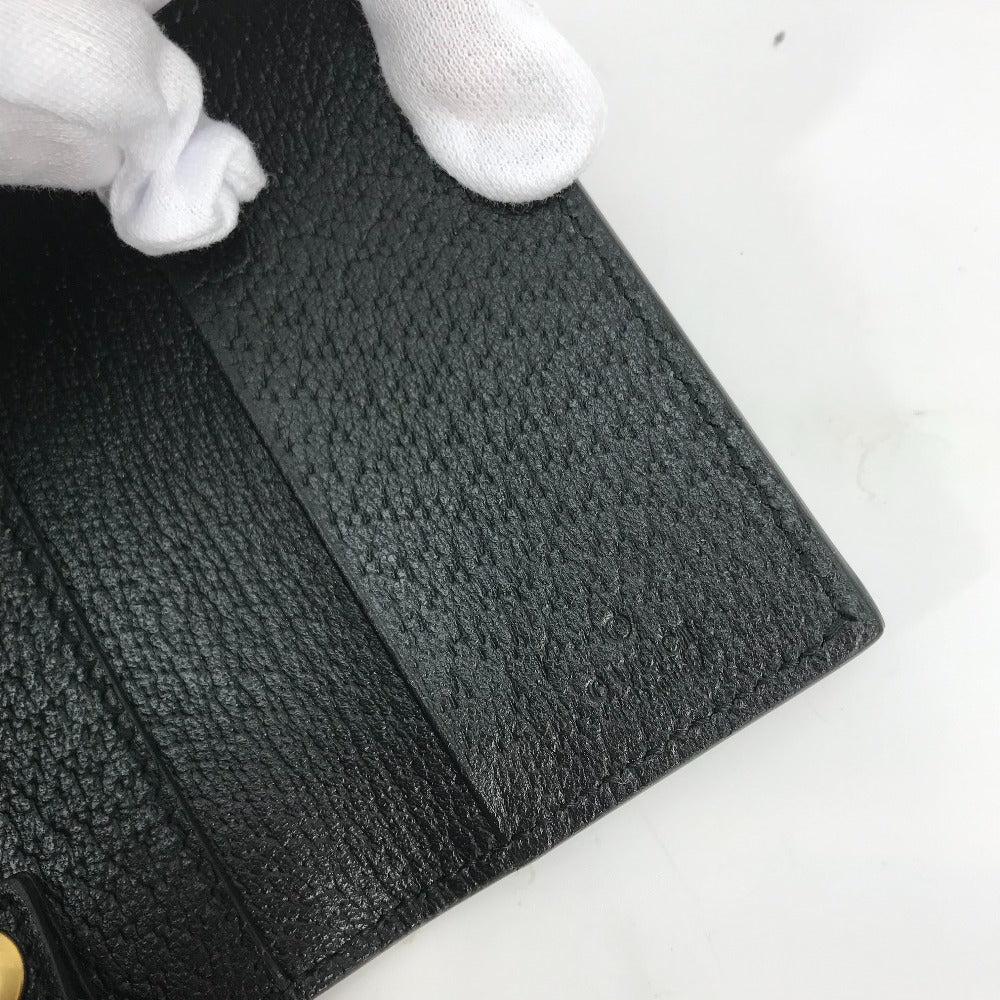 GUCCI Key case Key holder 435305 leather black GG Marmont six hooks