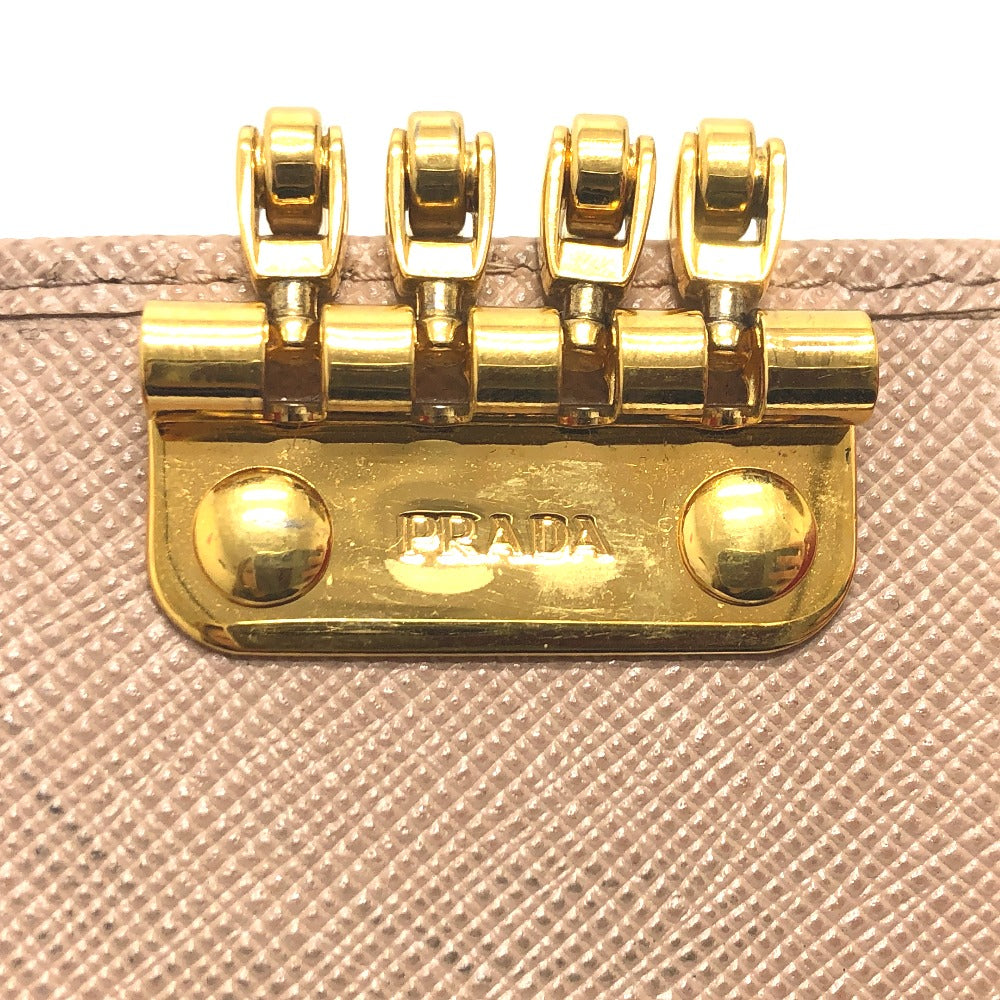 PRADA Key case Key holder 1PG004 saffiano leather pink logo 4 key rings