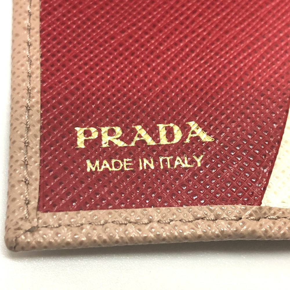 PRADA Key case Key holder 1PG004 saffiano leather pink logo 4 key rings