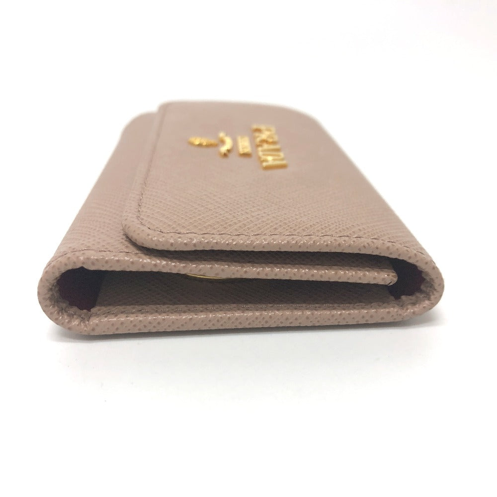 PRADA Key case Key holder 1PG004 saffiano leather pink logo 4 key rings