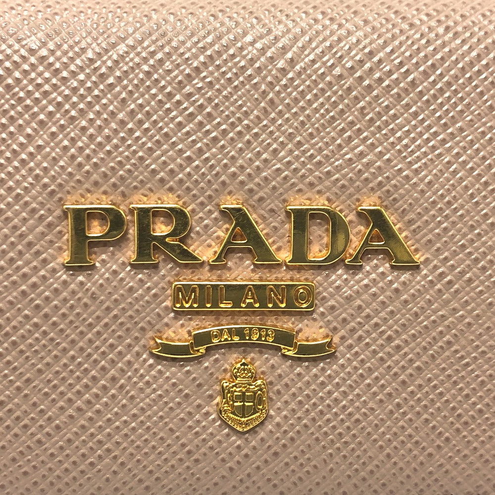 PRADA Key case Key holder 1PG004 saffiano leather pink logo 4 key rings