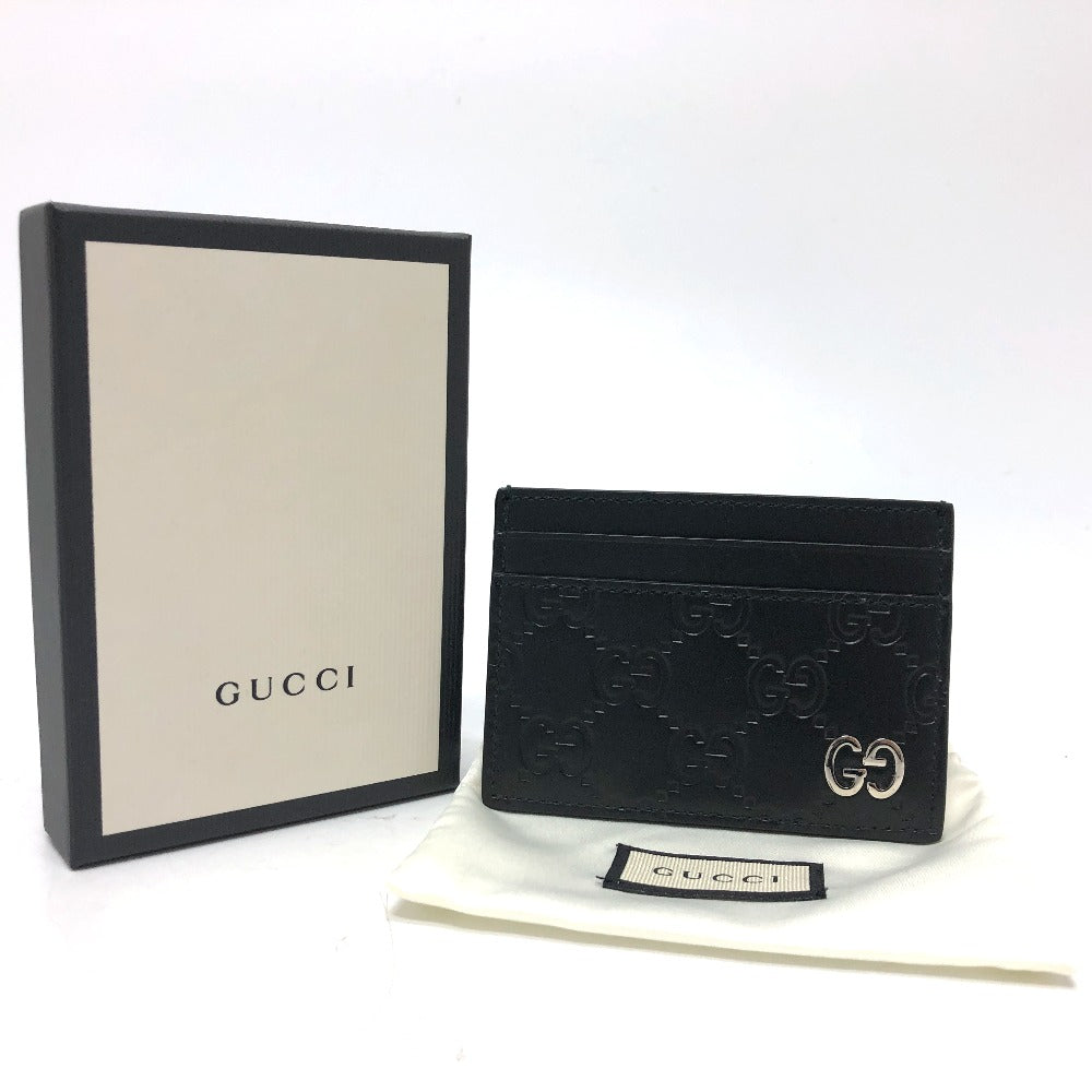 GUCCI Card Case 473927 leather black Sima