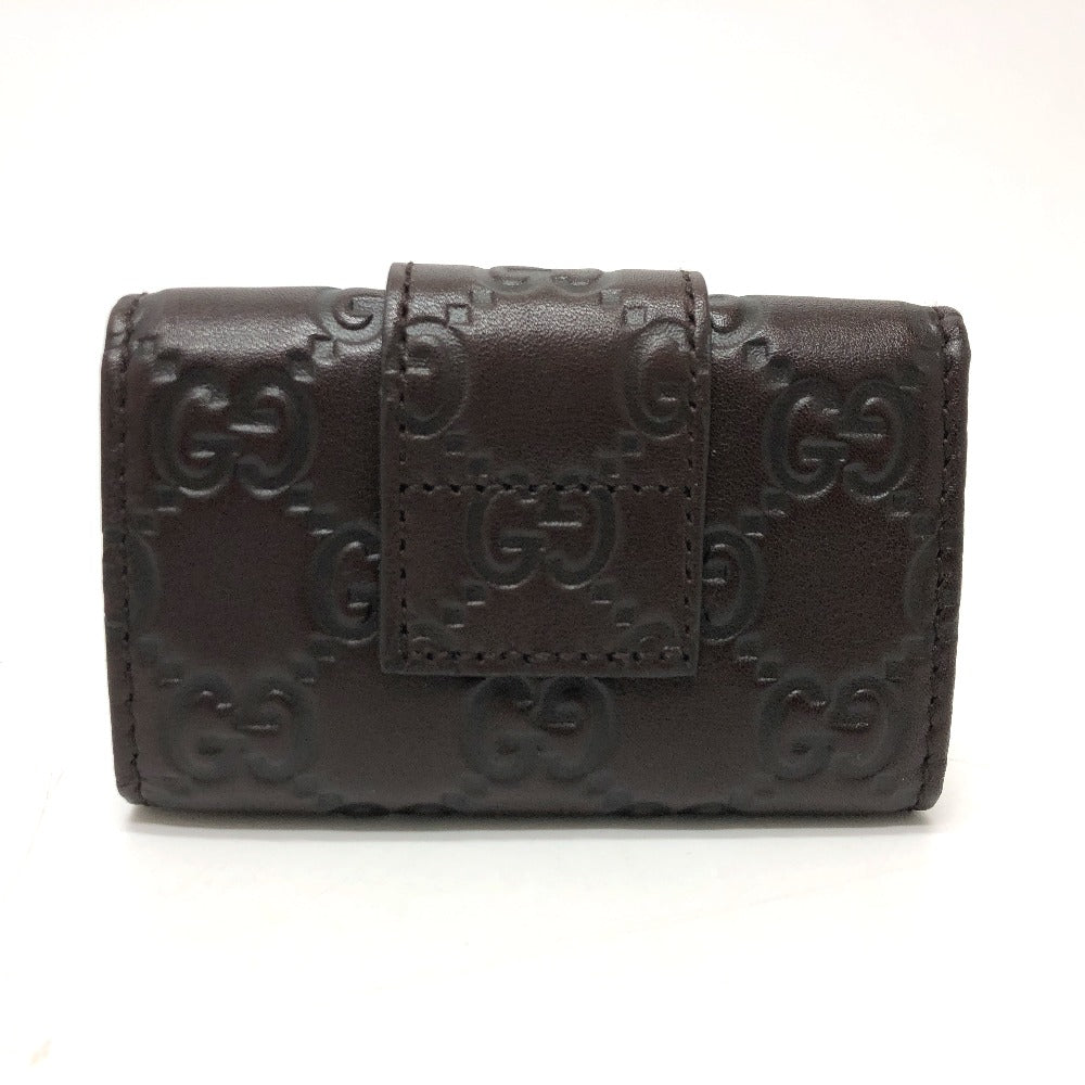 GUCCI Key case Key holder 203551 leather Brown GG Heart plate