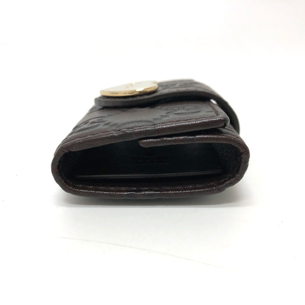 GUCCI Key case Key holder 203551 leather Brown GG Heart plate