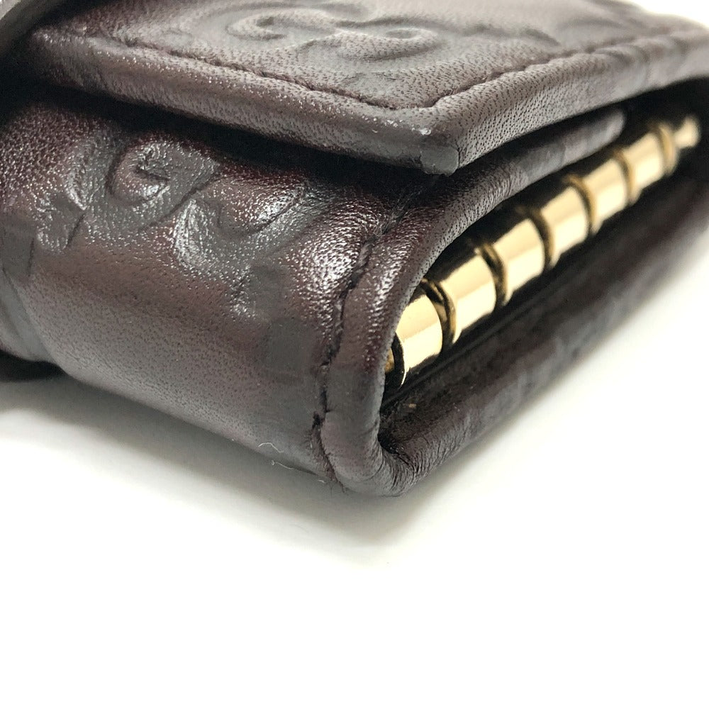GUCCI Key case Key holder 203551 leather Brown GG Heart plate