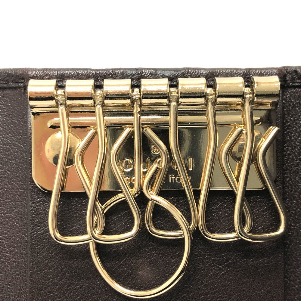 GUCCI Key case Key holder 203551 leather Brown GG Heart plate
