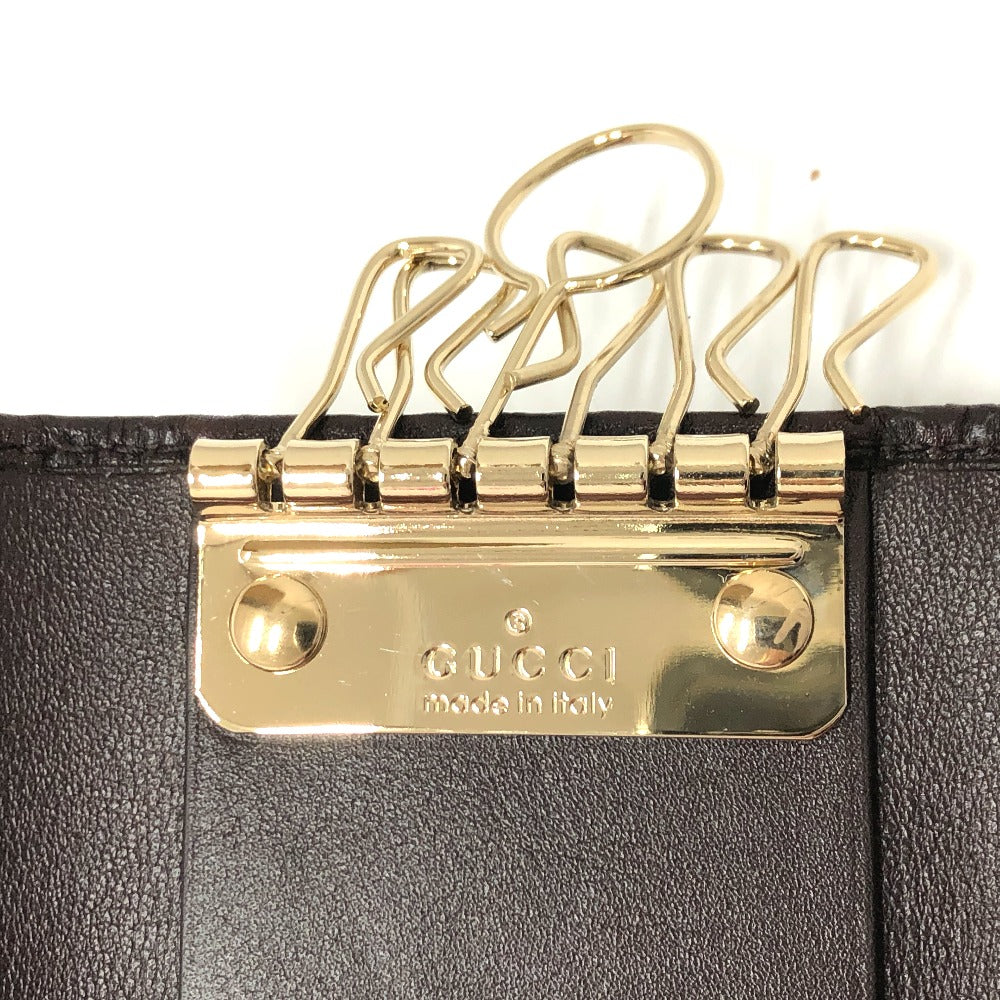 GUCCI Key case Key holder 203551 leather Brown GG Heart plate