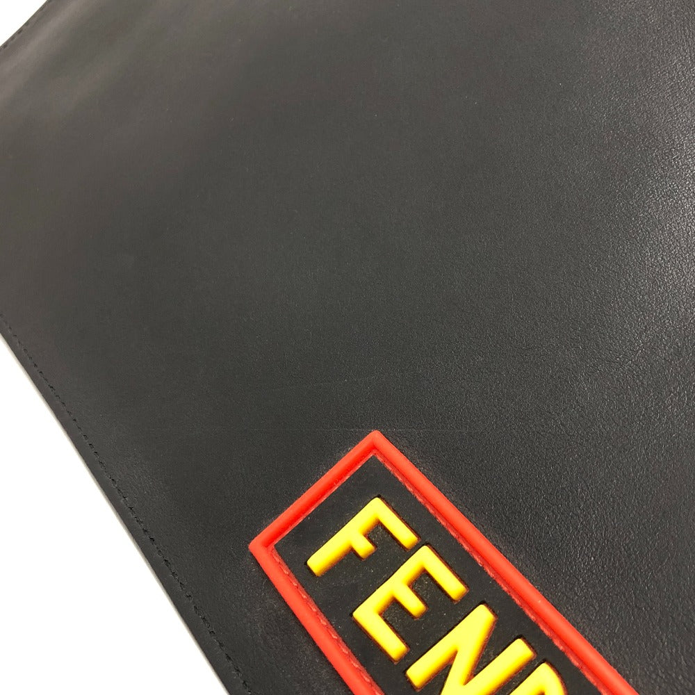 FENDI Clutch bag 7N0078 leather black LOVE mens Used Authentic