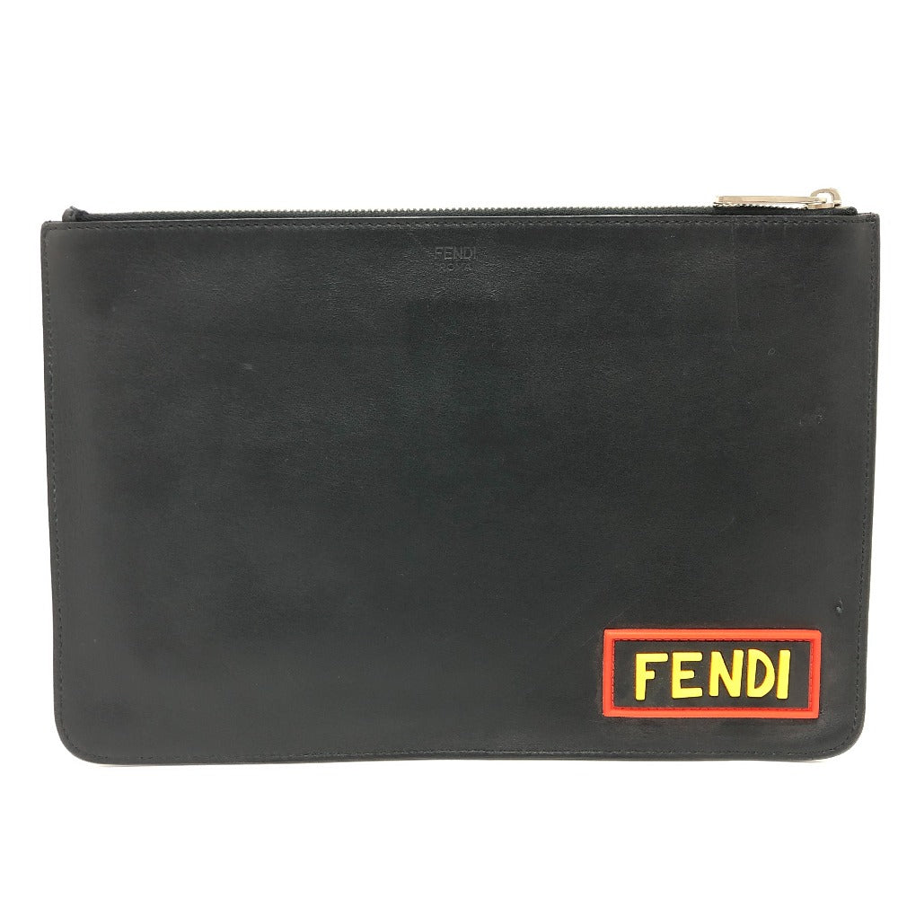 FENDI Clutch bag 7N0078 leather black LOVE mens Used Authentic