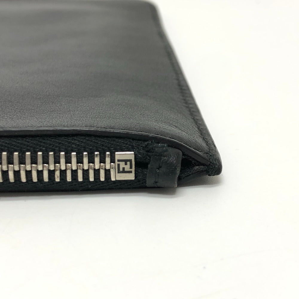 FENDI Clutch bag 7N0078 leather black LOVE mens Used Authentic