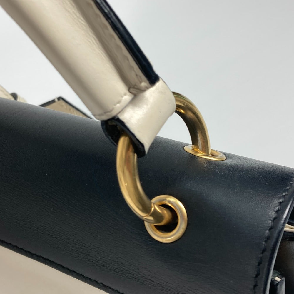 GUCCI Handbag 476541 leather Black x white Bijou Fake Pearl Queen Margaret BEE Bee Women Used Authentic