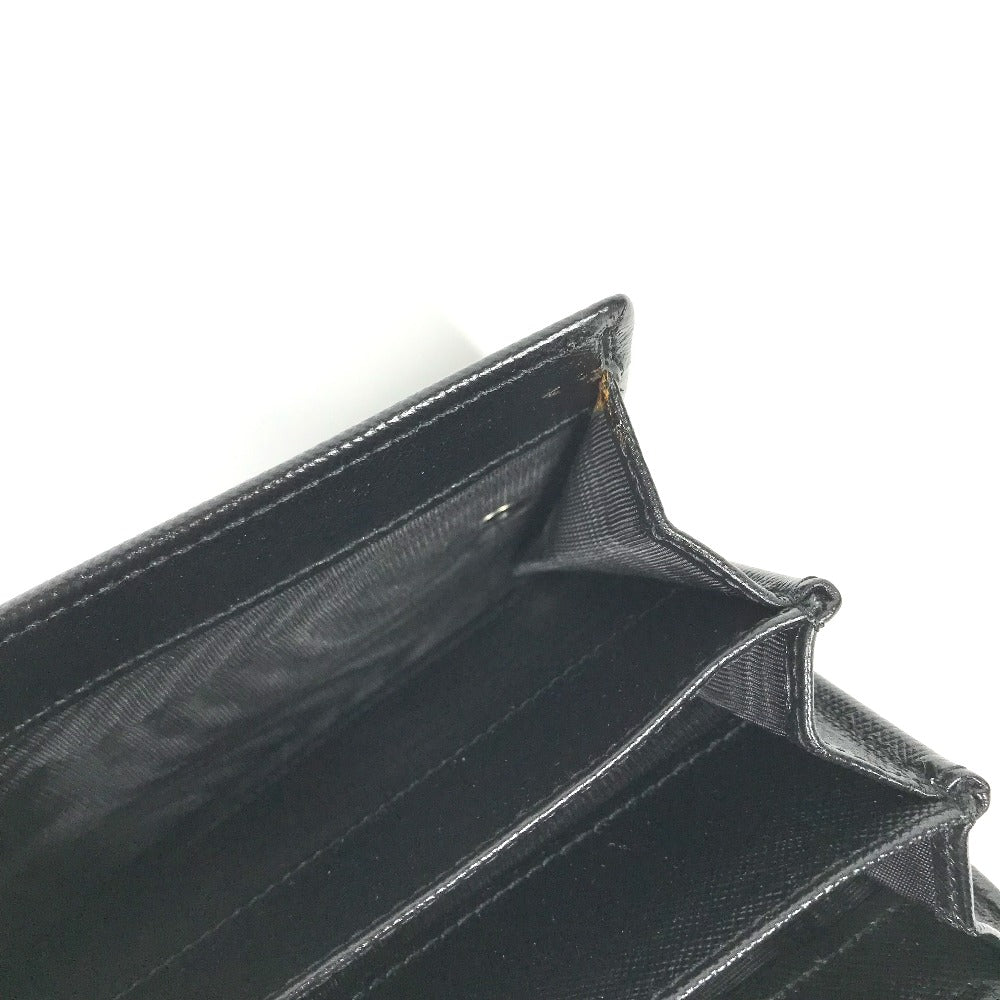 PRADA Long Wallet Purse M608A Safiano leather black Triangle logo plate Long wallet