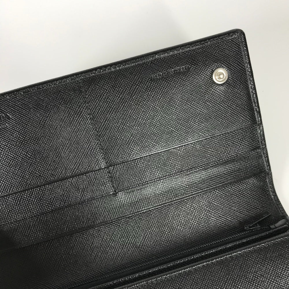 PRADA Long Wallet Purse M608A Safiano leather black Triangle logo plate Long wallet