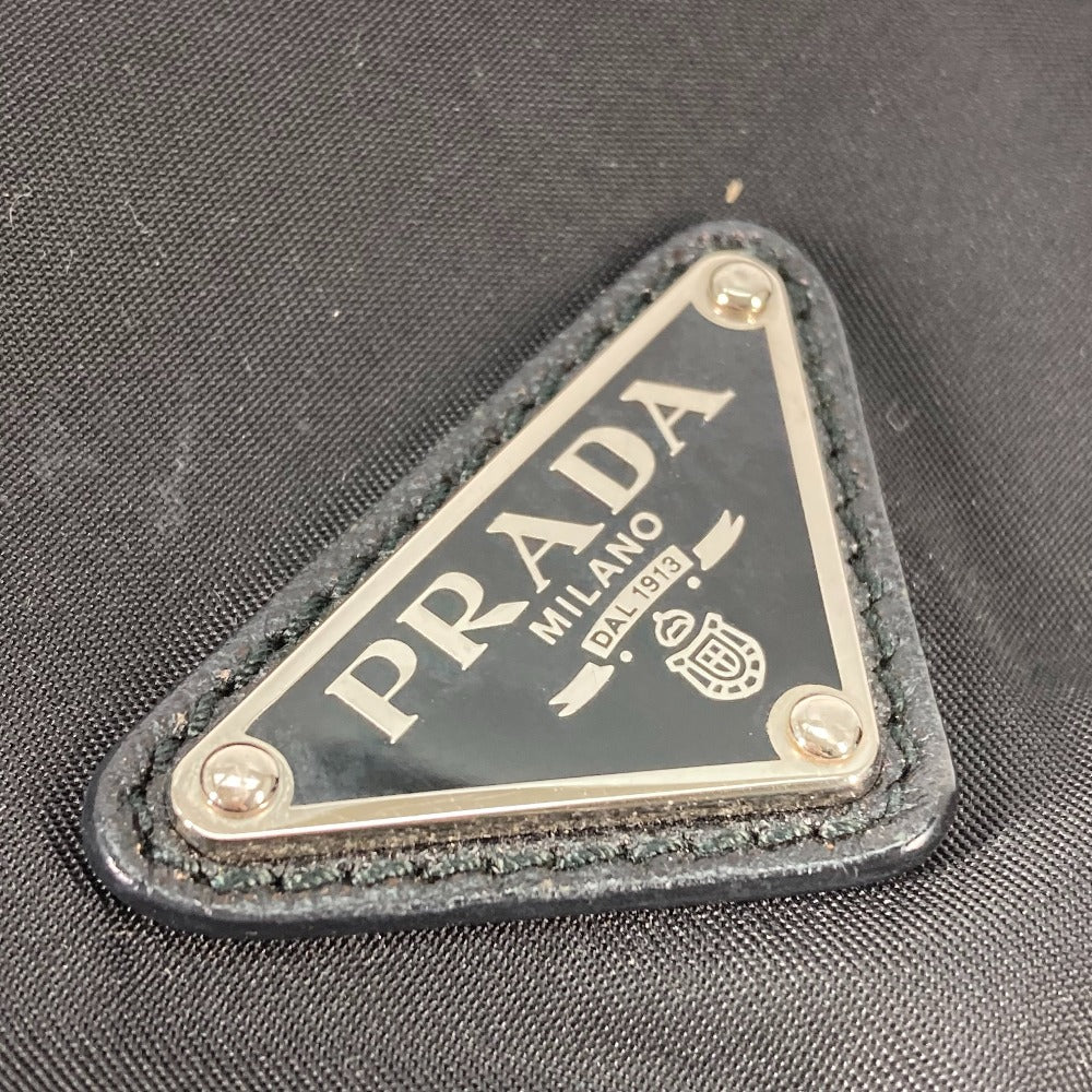 PRADA Backpack 1BZ811 Nylon black Bag Triangle logo plate Women Used Authentic