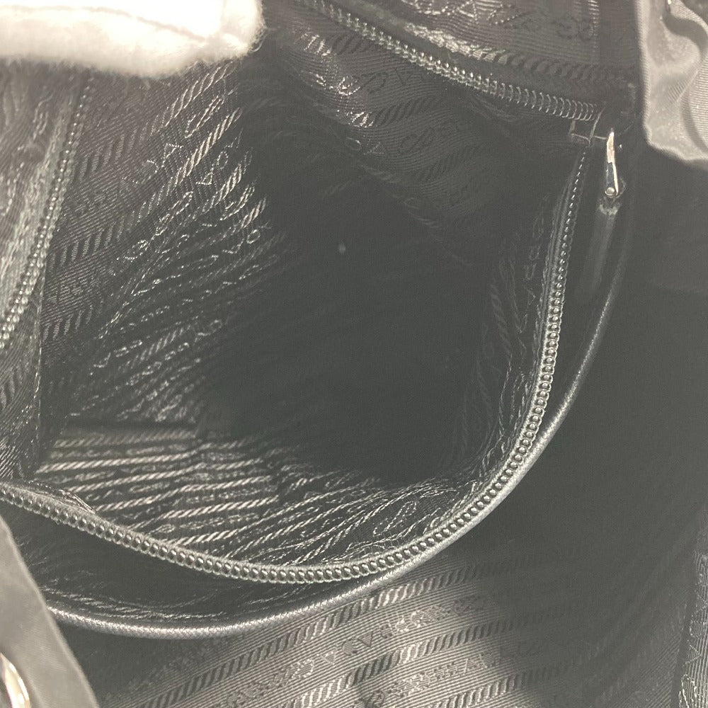 PRADA Backpack 1BZ811 Nylon black Bag Triangle logo plate Women Used Authentic