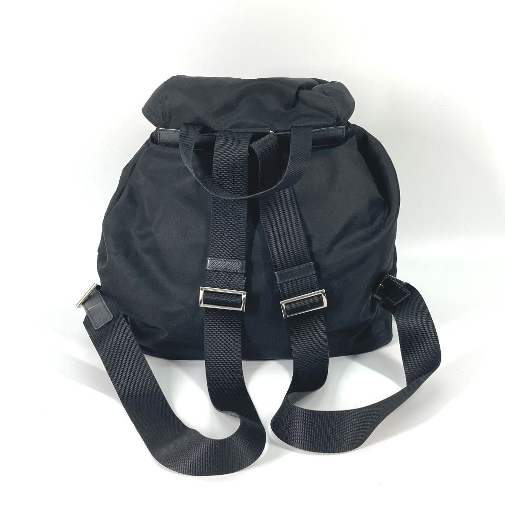 PRADA Backpack 1BZ811 Nylon black Bag Triangle logo plate Women Used Authentic