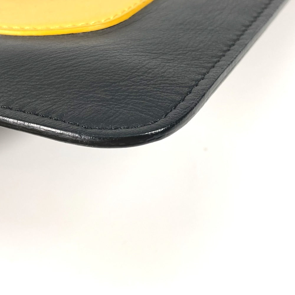FENDI Clutch bag 7N0078 leather black monster