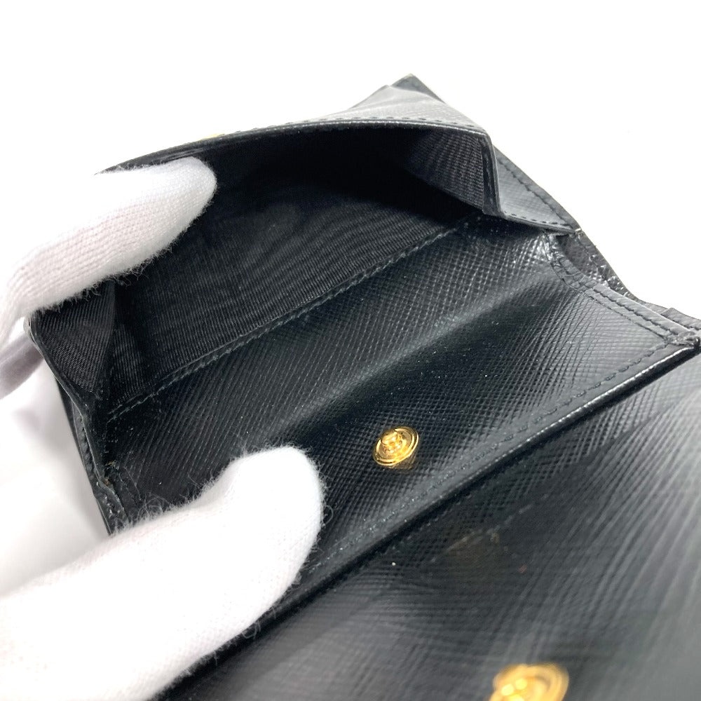 PRADA Folded wallet 1MV204 leather black All-over logo