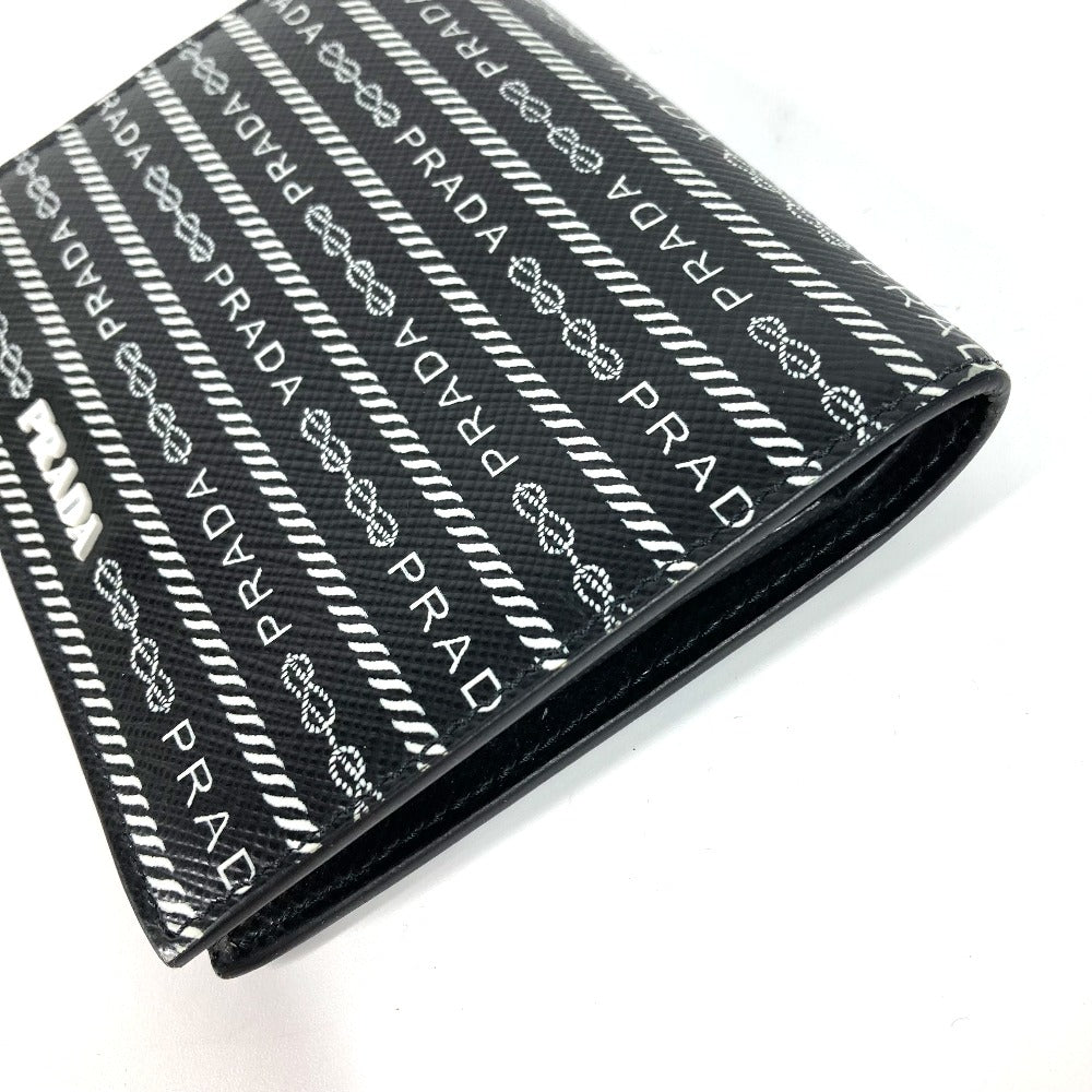 PRADA Folded wallet 1MV204 leather black All-over logo