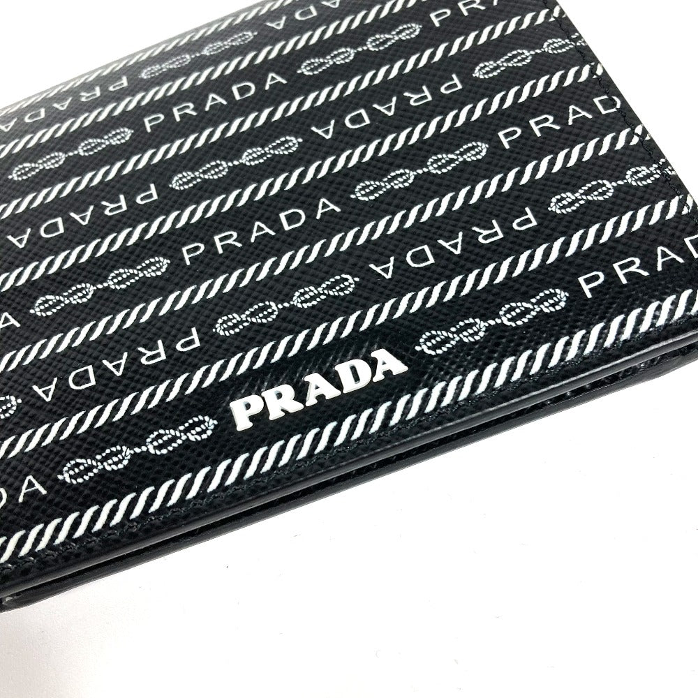 PRADA Folded wallet 1MV204 leather black All-over logo