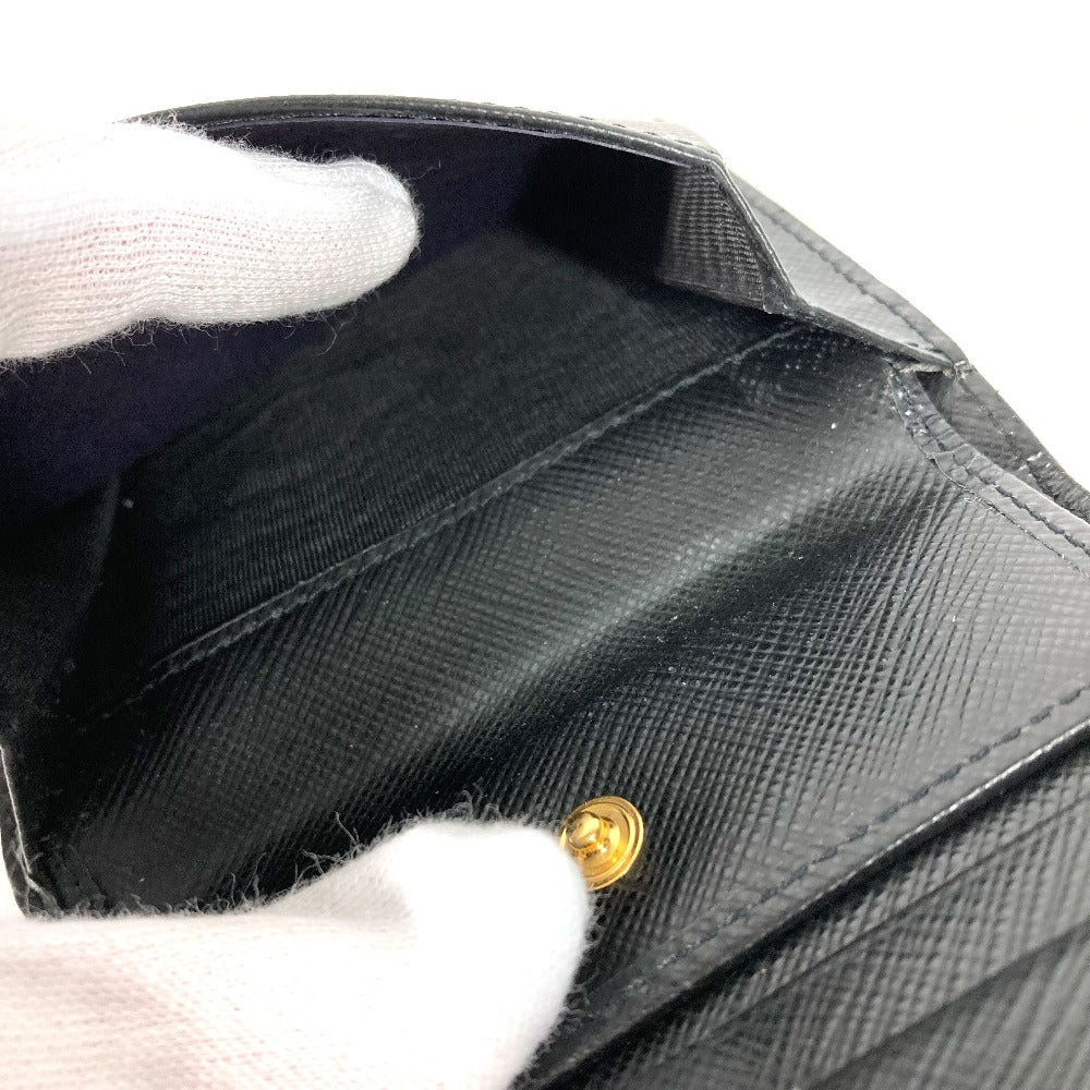 PRADA Folded wallet 1MV204 leather black All-over logo