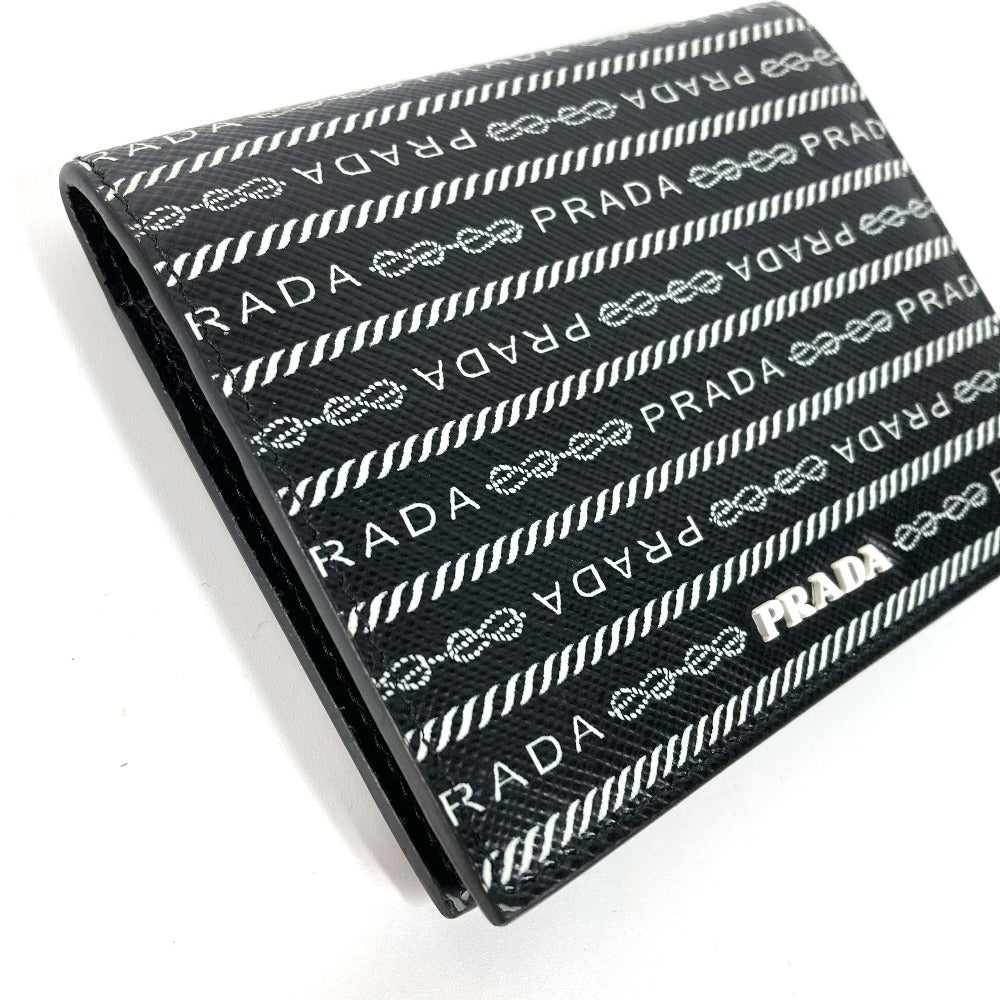 PRADA Folded wallet 1MV204 leather black All-over logo
