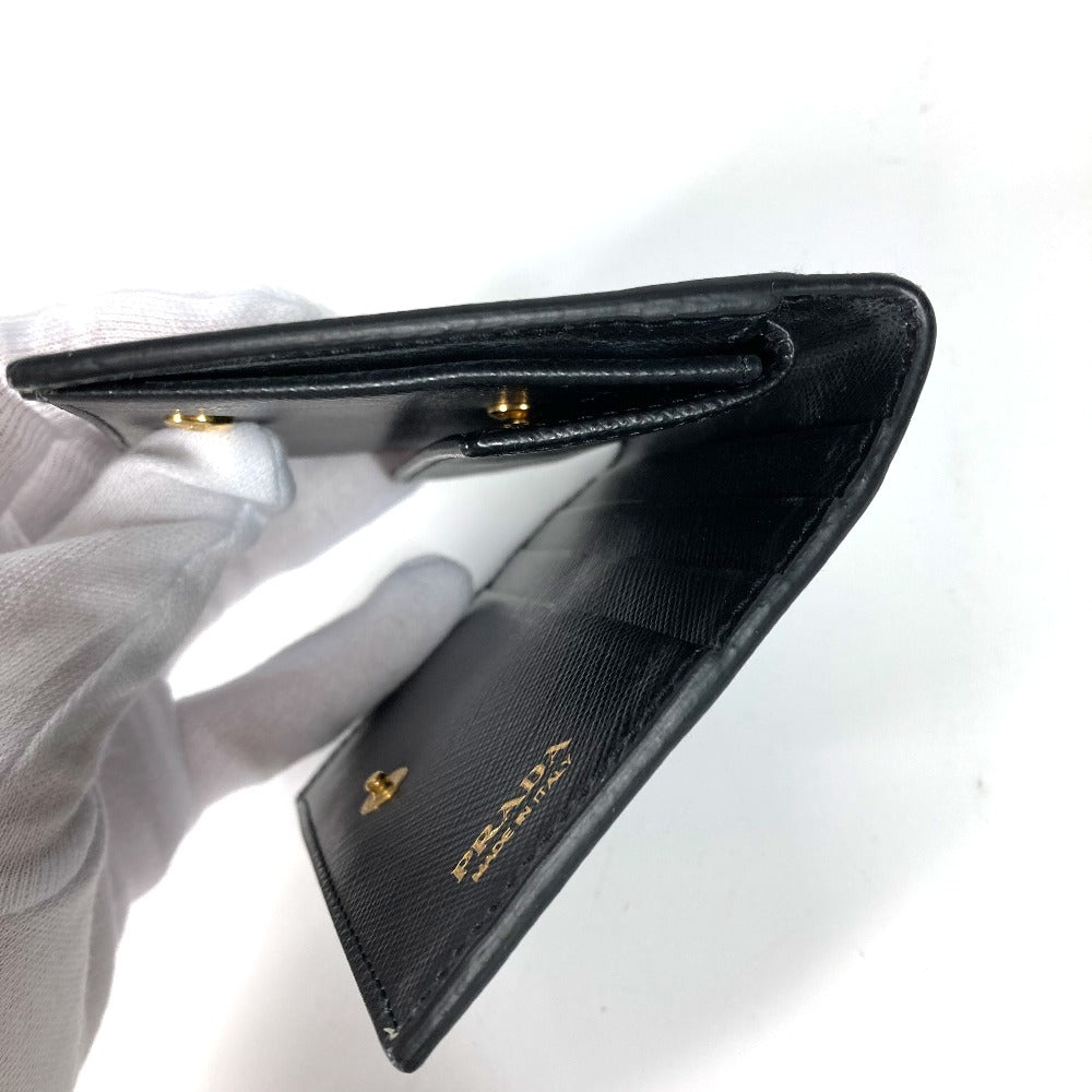 PRADA Folded wallet 1MV204 leather black All-over logo