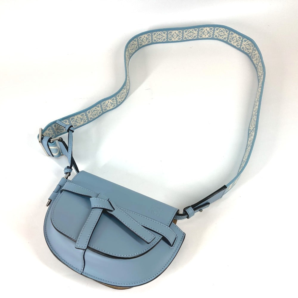 LOEWE Shoulder Bag A650N46X13 Calf leather, jacquard blue Crossbody pochette bag gatedual bag mini Women Used Authentic