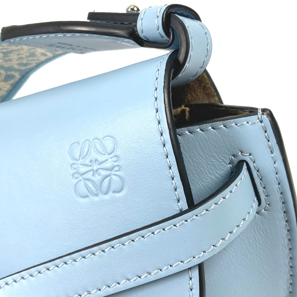 LOEWE Shoulder Bag A650N46X13 Calf leather, jacquard blue Crossbody pochette bag gatedual bag mini Women Used Authentic