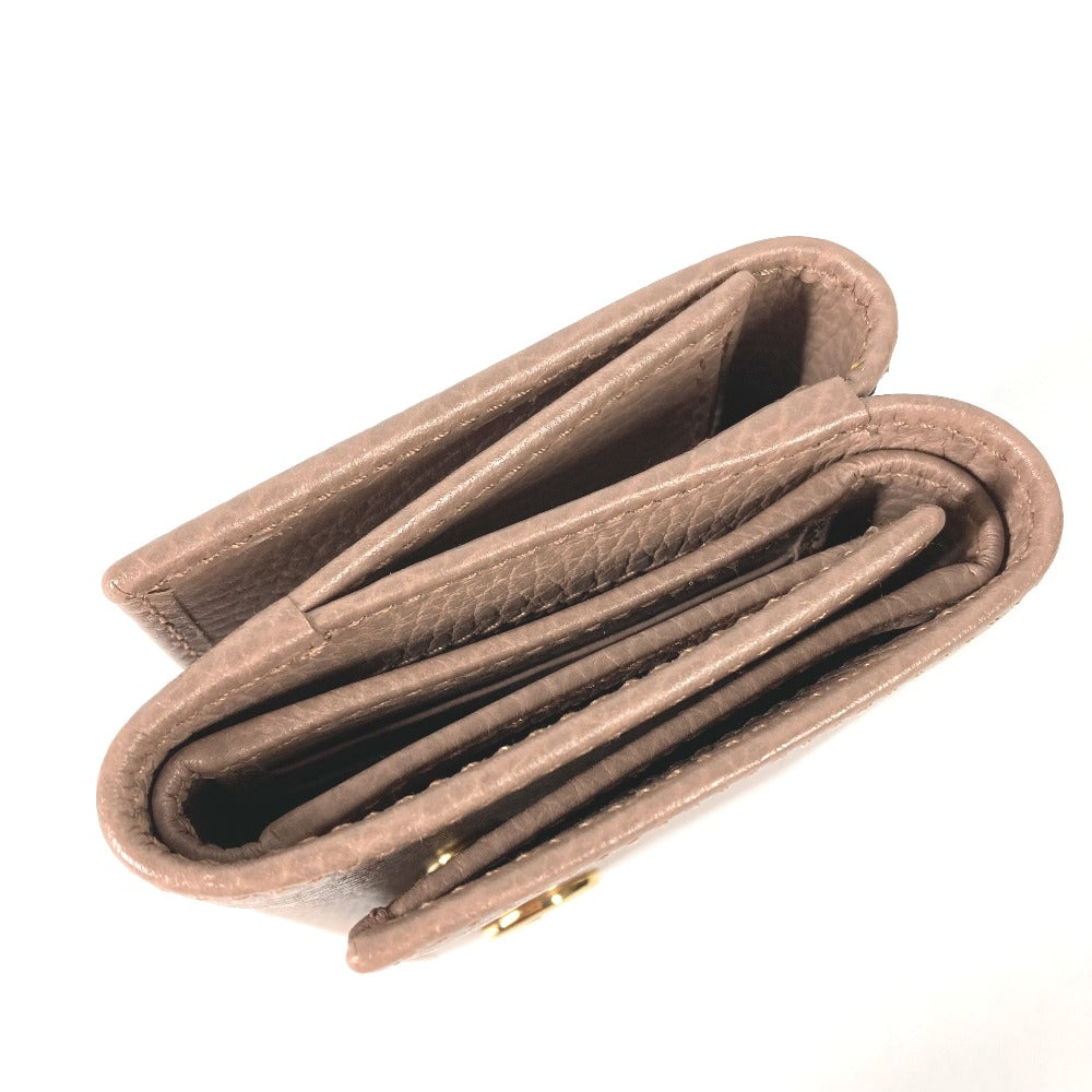 GUCCI Trifold wallet 474746 leather beige Compact wallet GG Marmont