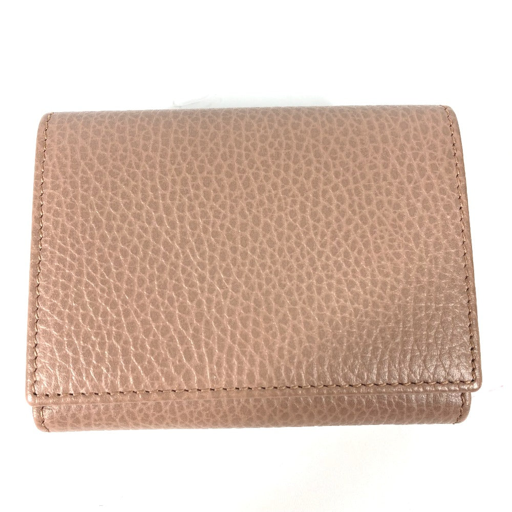 GUCCI Trifold wallet 474746 leather beige Compact wallet GG Marmont