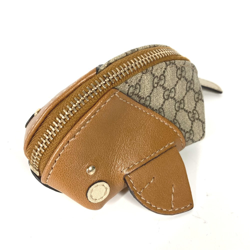 GUCCI Coin case 256862 PVC / Leather beige GG plus whale whale Women Used Authentic